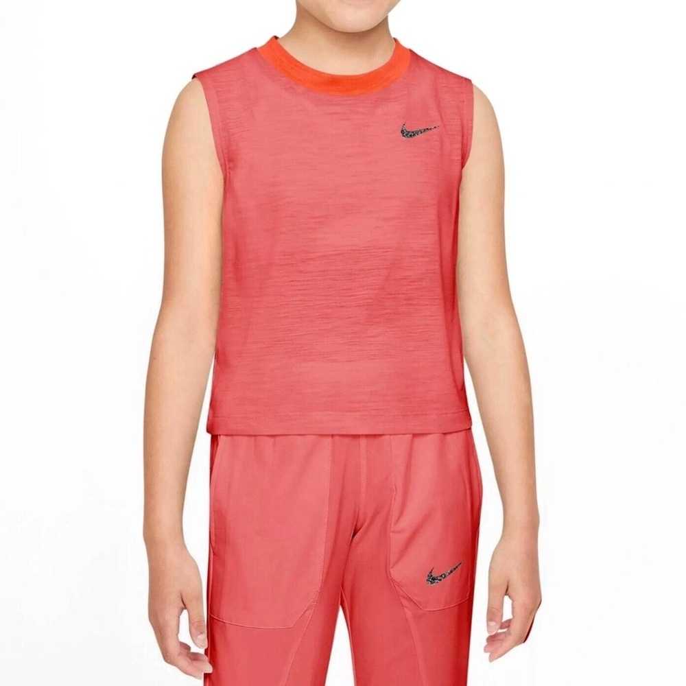 Nike Girls Yoga Tank Top Dri Fit Youth Relaxed Fit Sz L